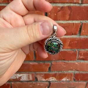 Sterling silver and opal pendant
